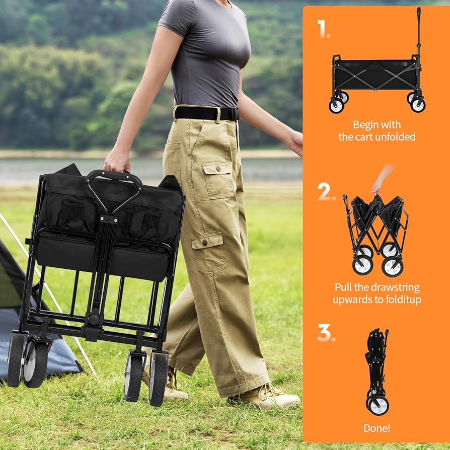 Amazon.com : Collapsible Folding Wagon Garden Cart Beach